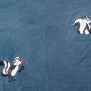 vintage Pepe Le Pew Acme Clothing Co t shirt Cartoon Looney tunes Embroidered